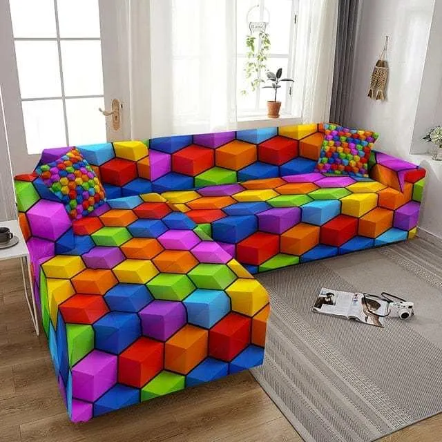 Housse pour canapé d'angle SOLAR - Protection imprimées pour mobilier