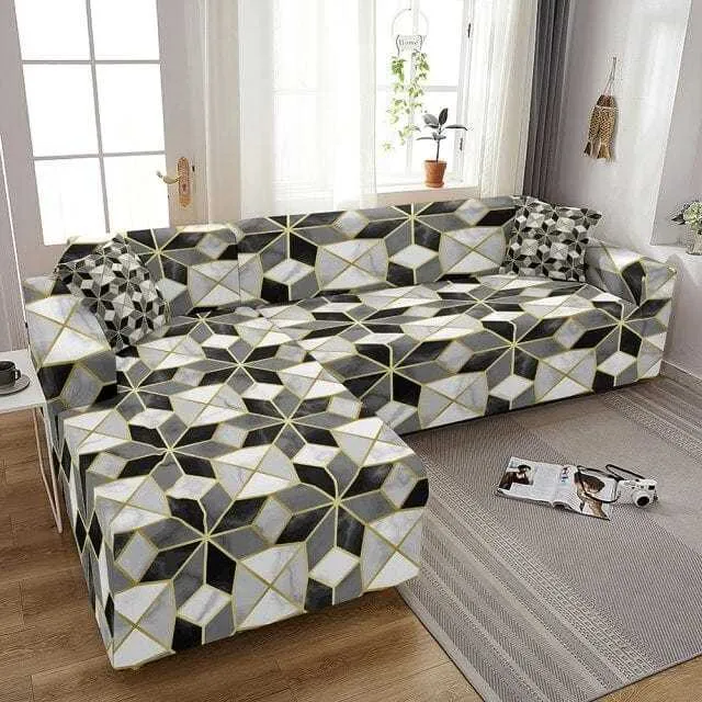 Housse pour canapé d'angle SOLAR - Protection imprimées pour mobilier