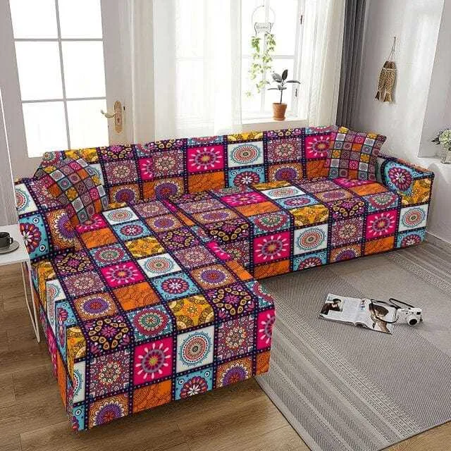 Housse pour canapé d'angle SOLAR - Protection imprimées pour mobilier