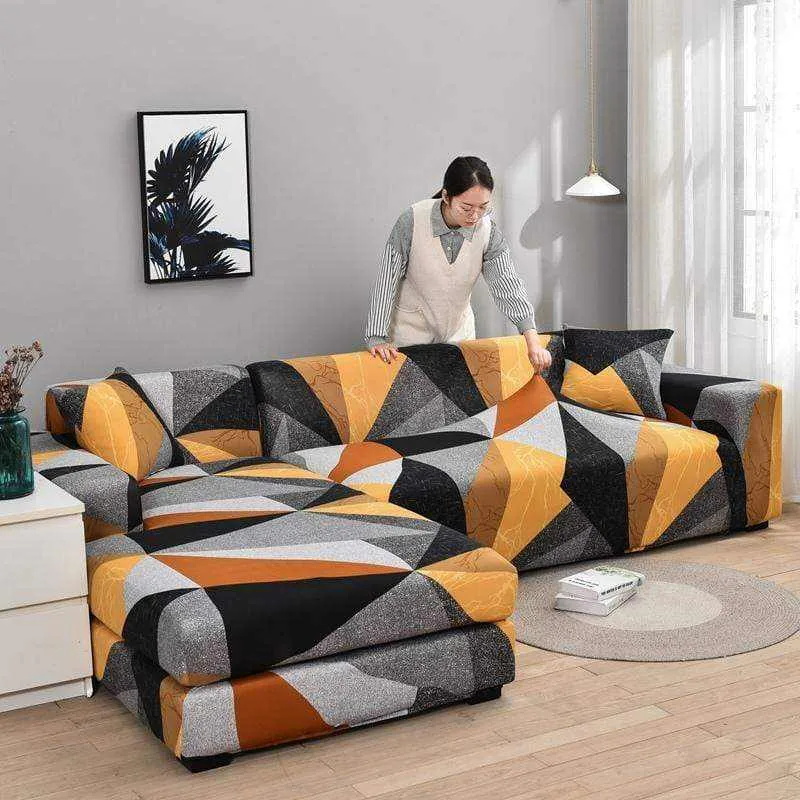 Housse de canapé d'angle élastique à couverture complète SOARISH