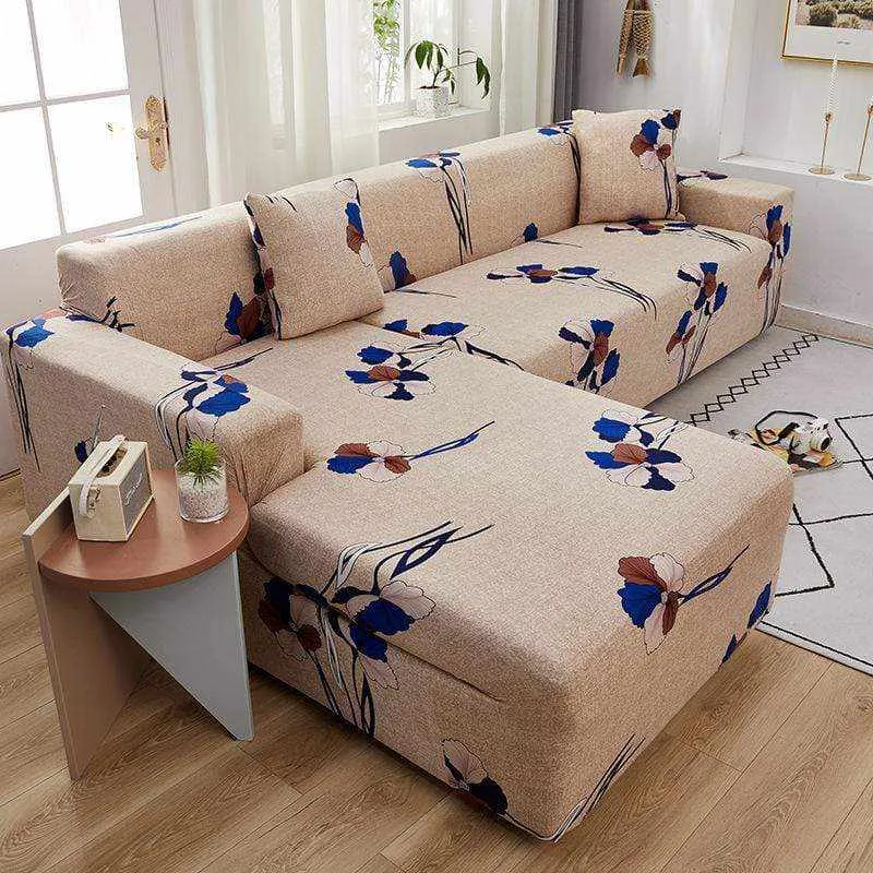 Housse canapé d'angle DAFLOWER