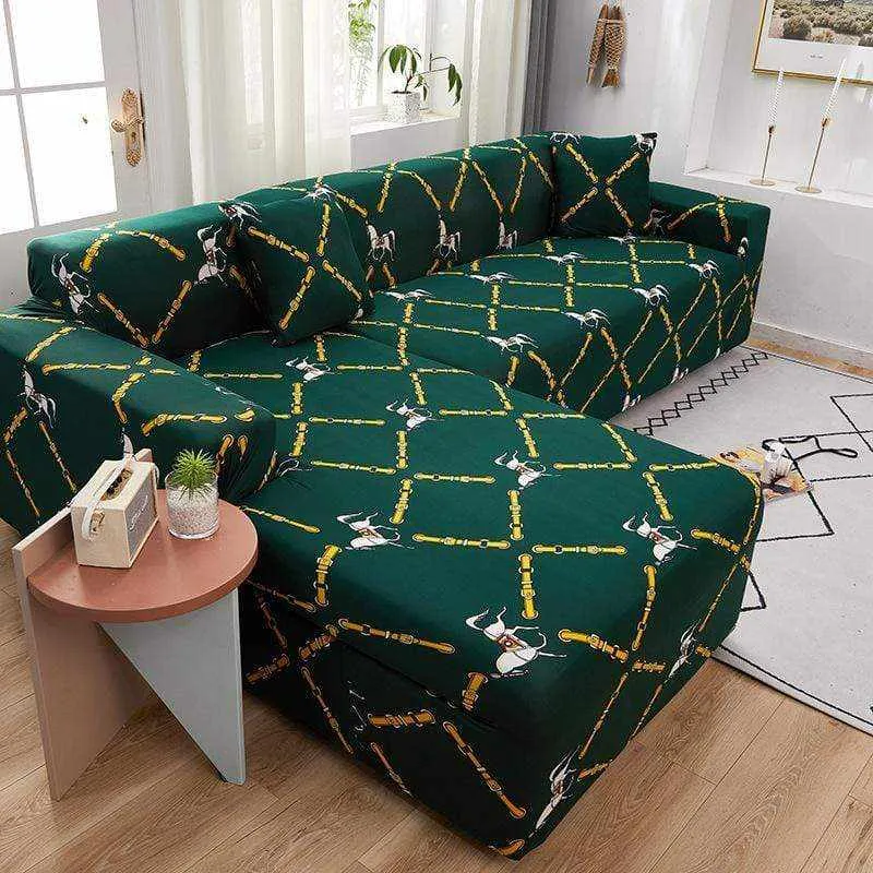 Housse canapé d'angle DAFLOWER