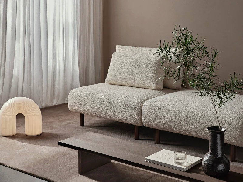 Dase Ottoman - Nordic Bouclé - Off-White