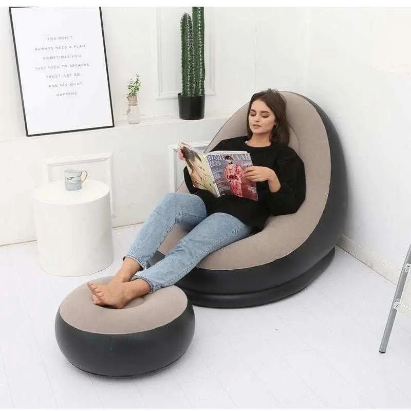 Canapé gonflable LAZYSOF, Fauteuil paresseux avec repose pied pliant gonflable