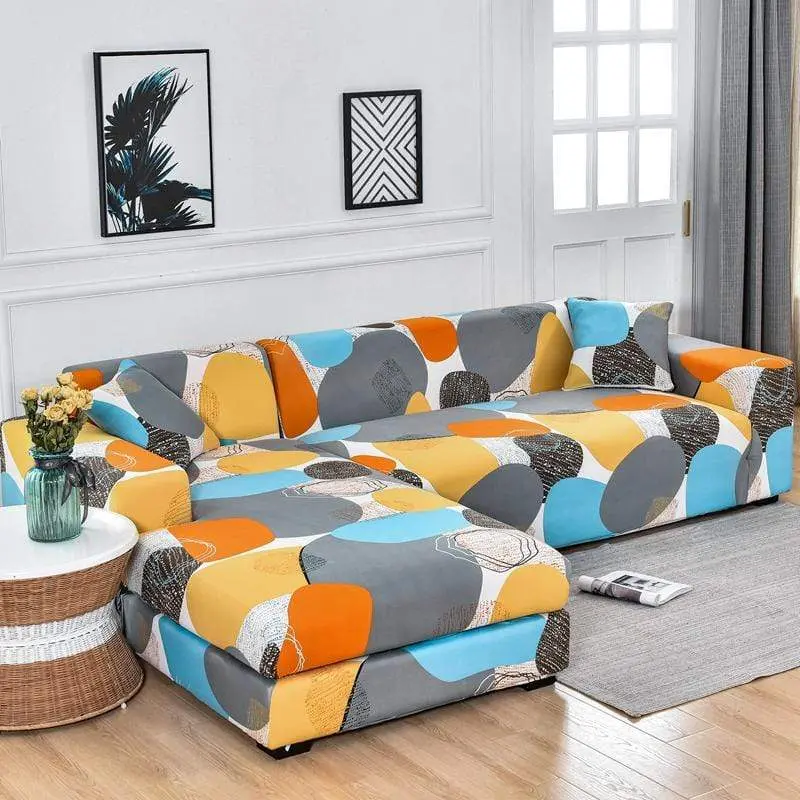 Housse de canapé extensible en tissu simple Housse de canapé complète