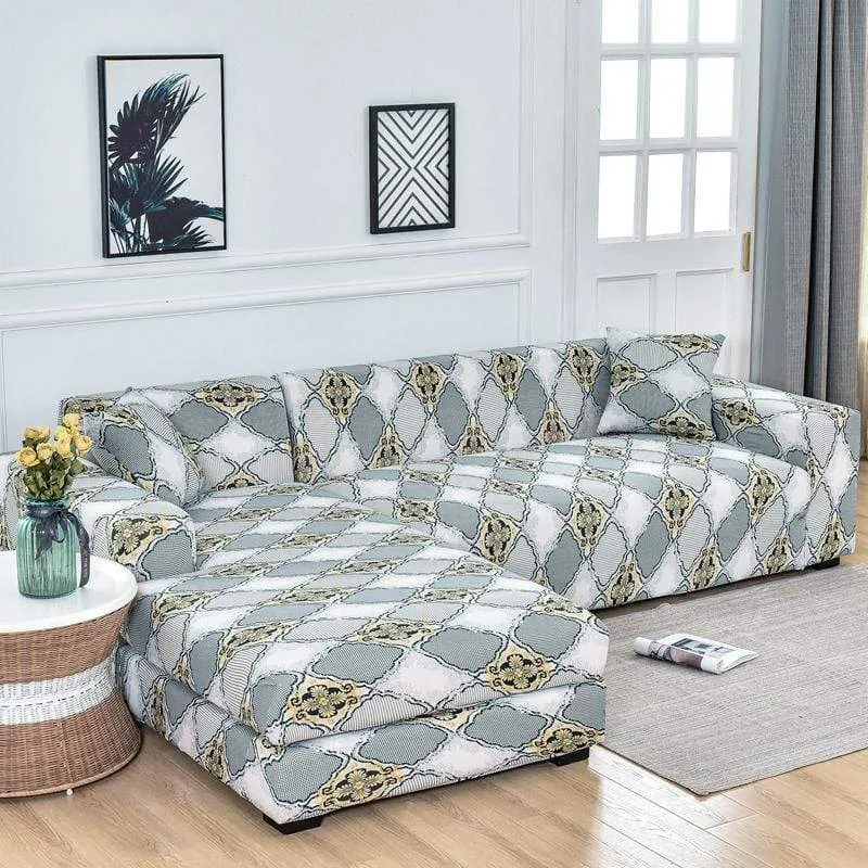 Housse de canapé extensible en tissu simple Housse de canapé complète
