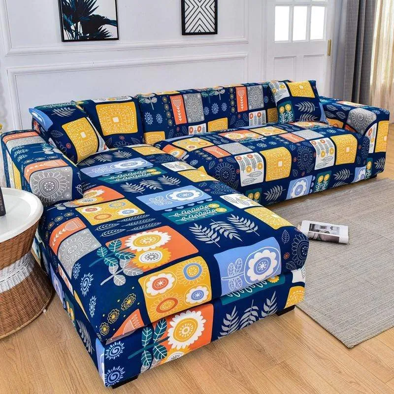 Housse de canapé extensible en tissu simple Housse de canapé complète