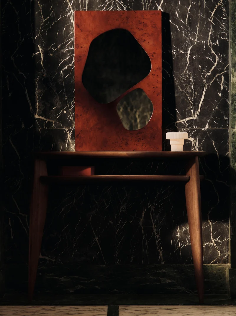 Folia Mirror - Medium - Dark Stained Burl