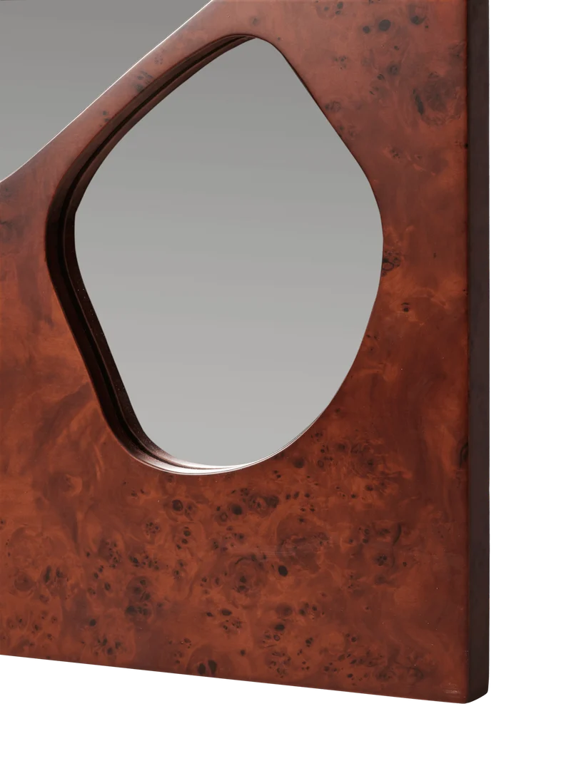 Folia Mirror - Medium - Dark Stained Burl