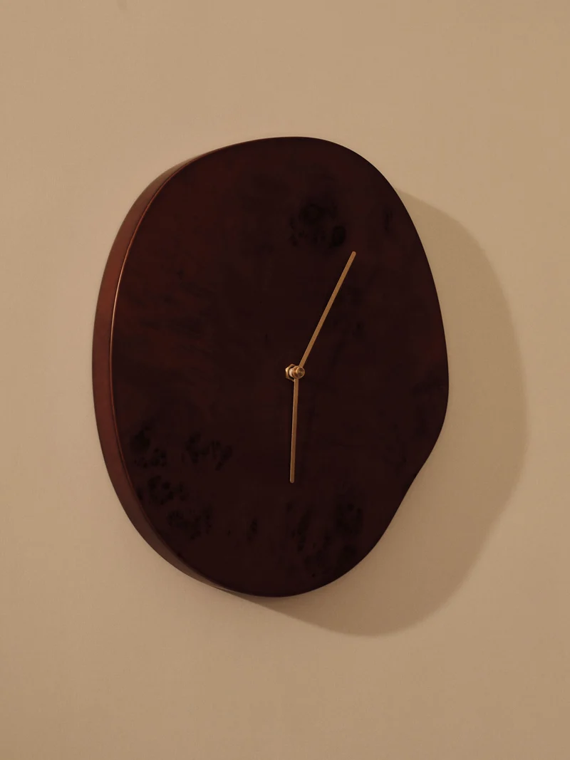 Melt Wall Clock - Dark Stained Burl