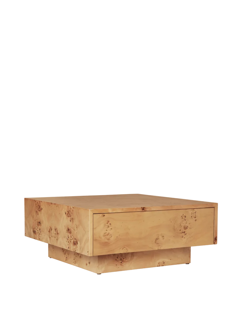 Burl Storage Coffee Table - Natural