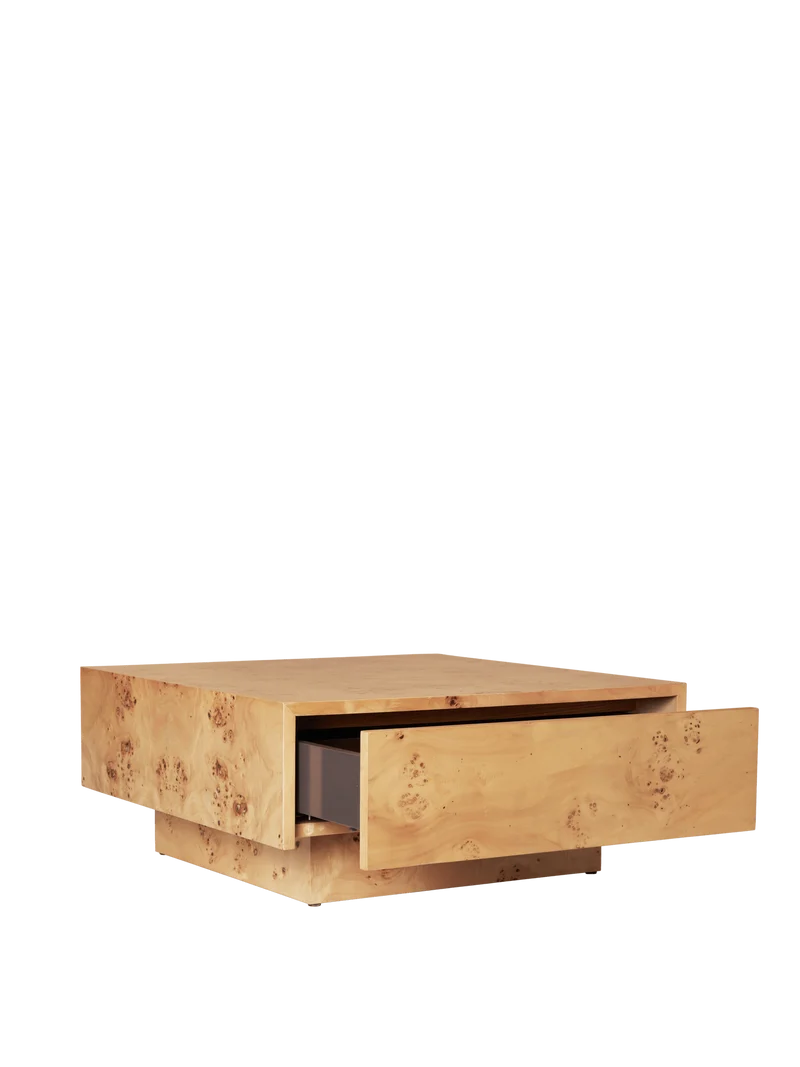 Burl Storage Coffee Table - Natural