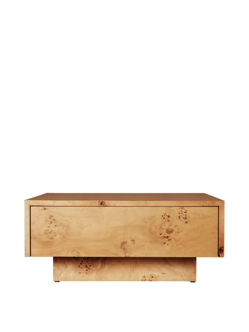 Burl Storage Coffee Table - Natural