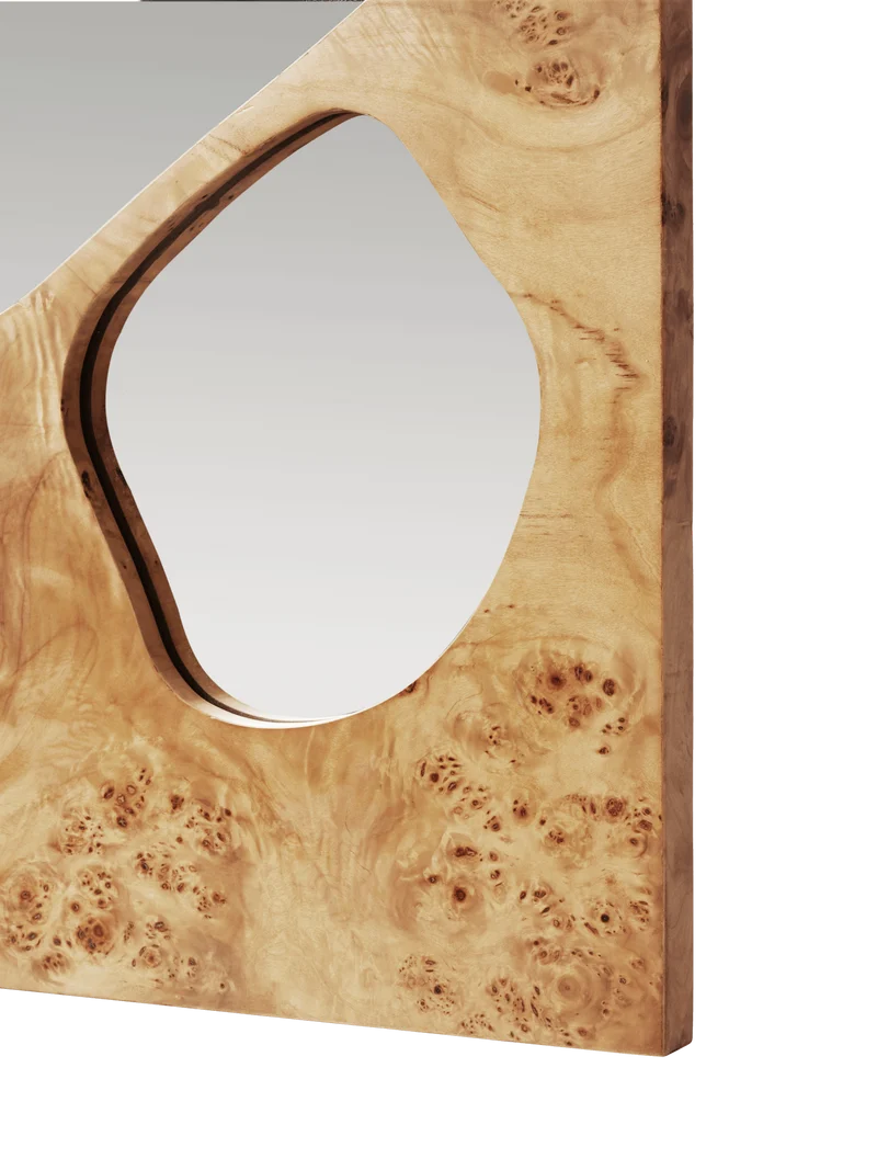 Folia Mirror - Medium - Natural Burl