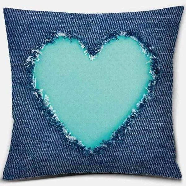 BLEU CANARD - Housse de coussin décorative couleur bleu canard