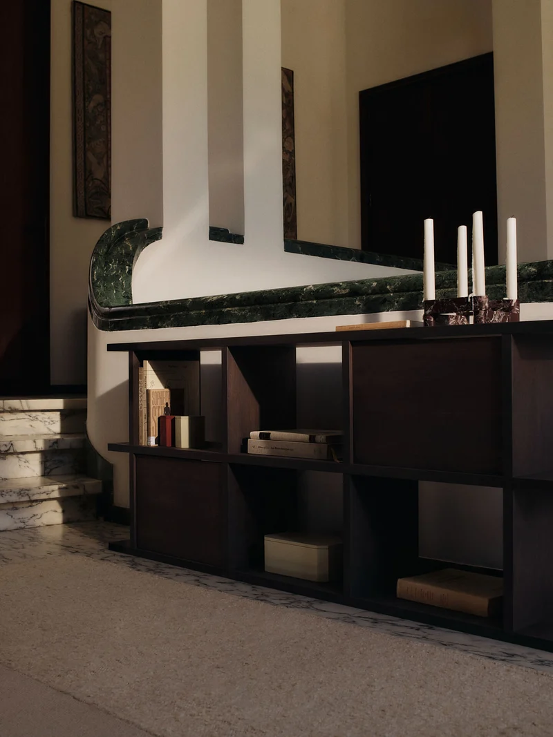 Kona Bookcase Cabinet Insert - Dark Stained Oak