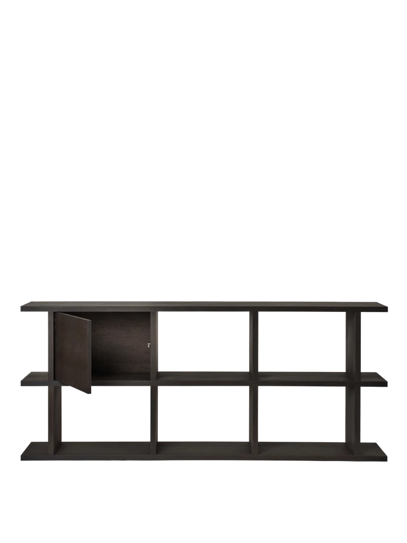 Kona Bookcase Cabinet Insert - Dark Stained Oak
