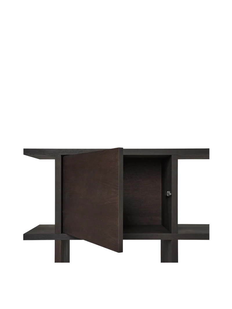 Kona Bookcase Cabinet Insert - Dark Stained Oak