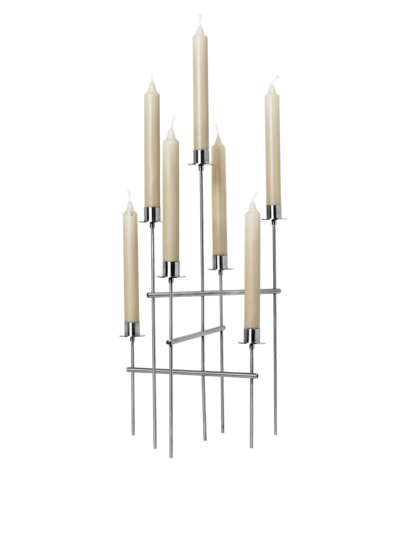 Elysia Candelabra - Brushed Stainless Steel