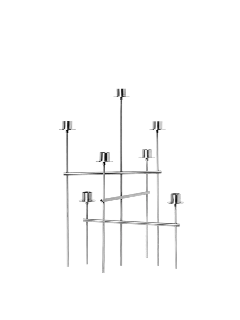Elysia Candelabra - Brushed Stainless Steel