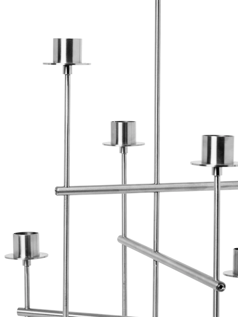 Elysia Candelabra - Brushed Stainless Steel