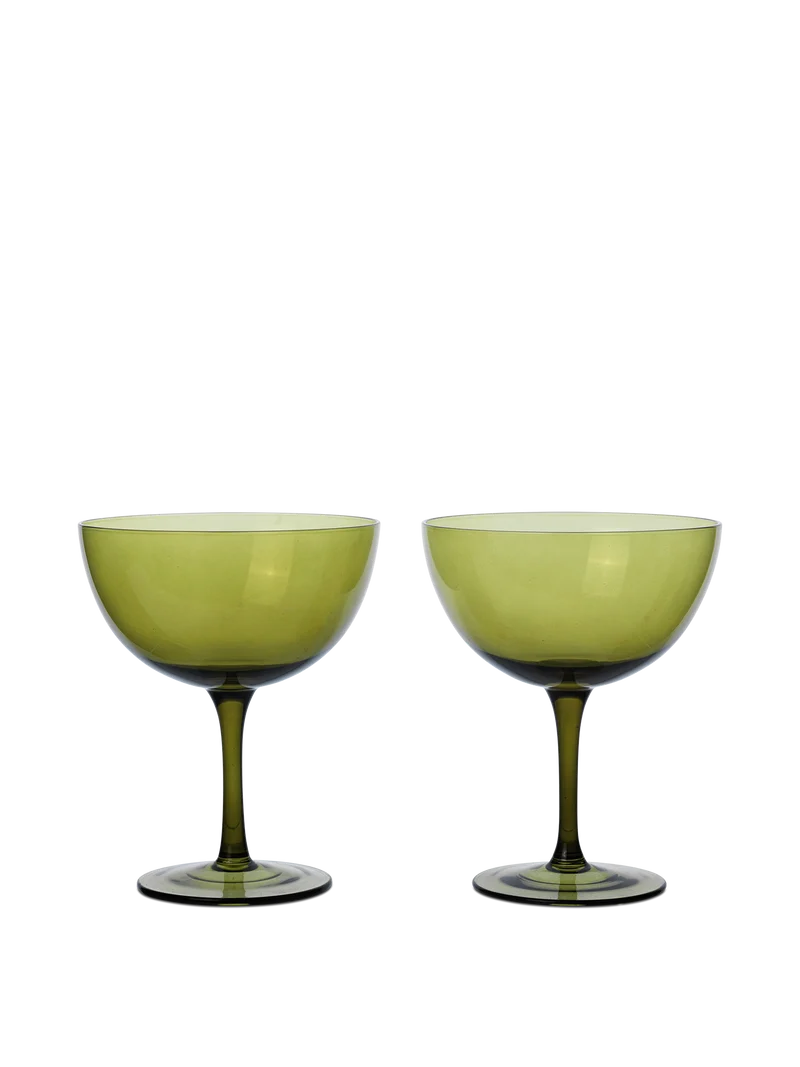 Host Cocktail Glasses - Set of 2 - Moss Green