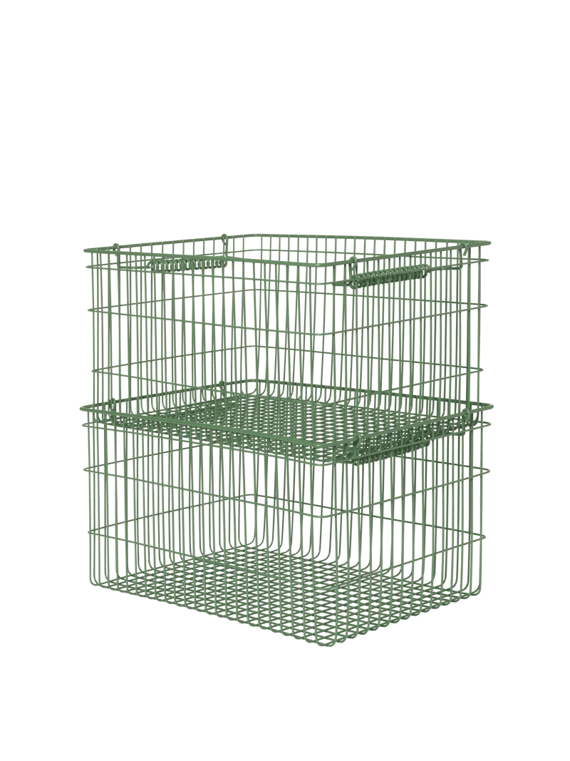 Cala Stackable Baskets - Set of 2 - Verdant Green