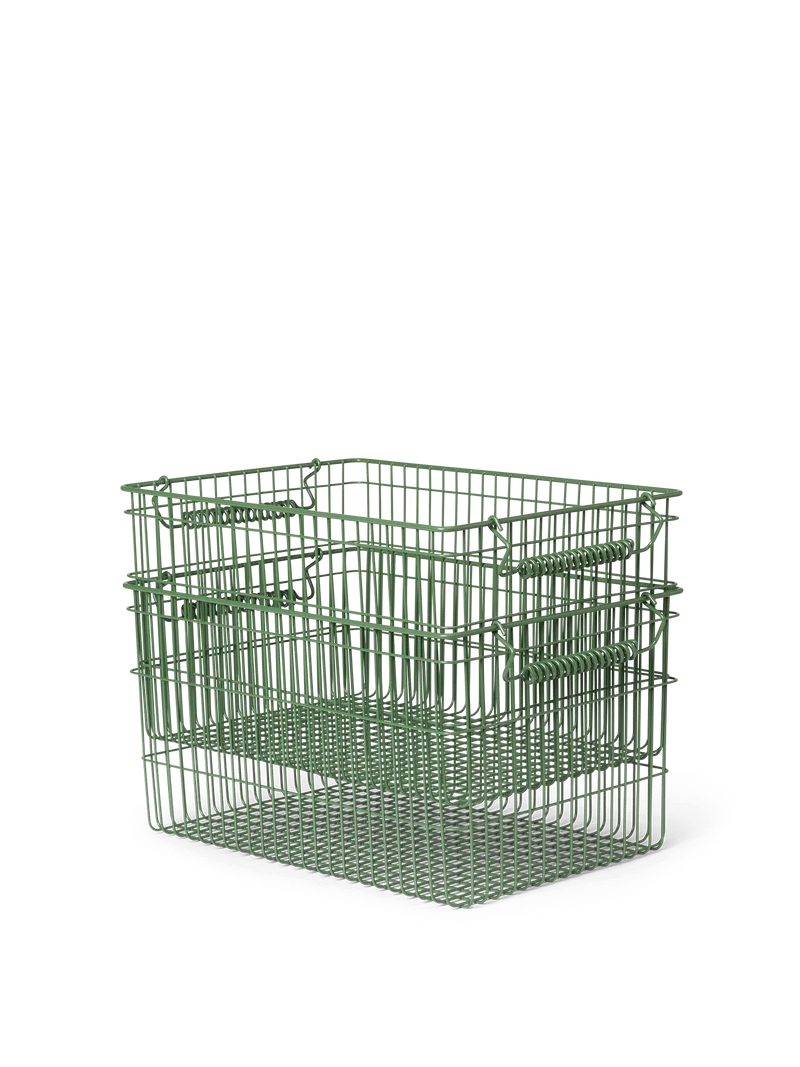 Cala Stackable Baskets - Set of 2 - Verdant Green