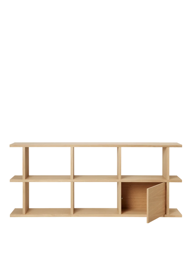 Kona Bookcase Cabinet Insert - Natural Oak Veneer