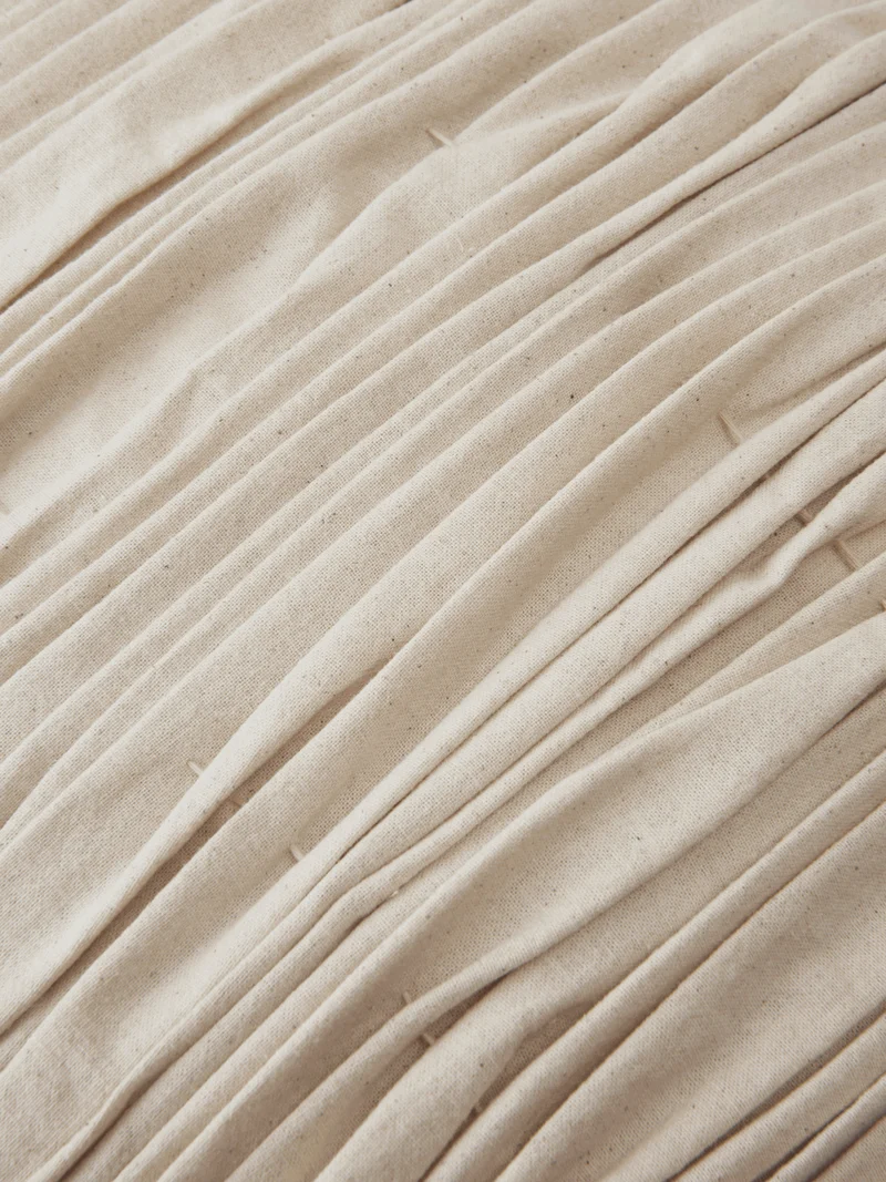 Falda Smocked Bolster Cushion - Undyed