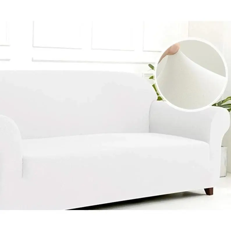 BLANC - Housse canapé universelle couleur unique pour mobiliers d'intérieur- Housse De France