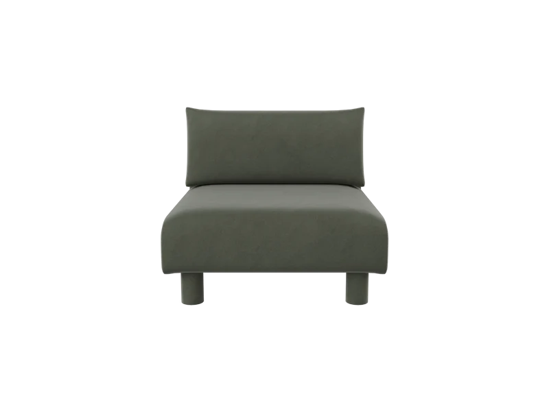 Dase Sofa Center - Rich Velvet - Pine