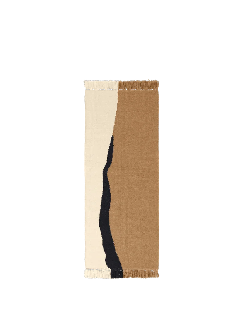 Soil Kelim Runner - Dark Sand/Off-white