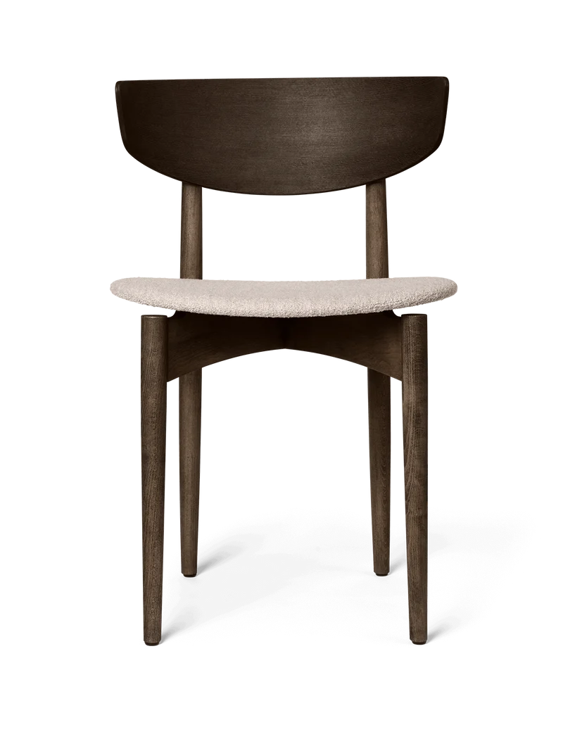 Herman Dining Chair - Upholstered Seat - Soft Bouclé - Dark Stained Beech/Natural