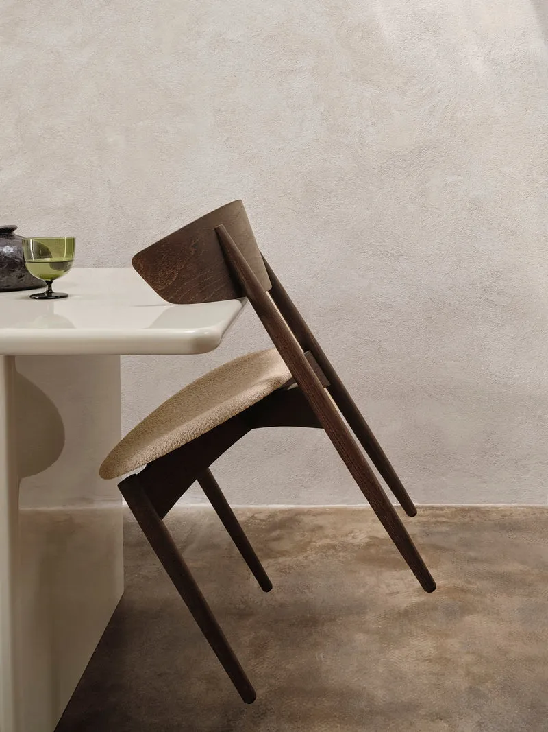 Herman Dining Chair - Upholstered Seat - Soft Bouclé - Dark Stained Beech/Natural