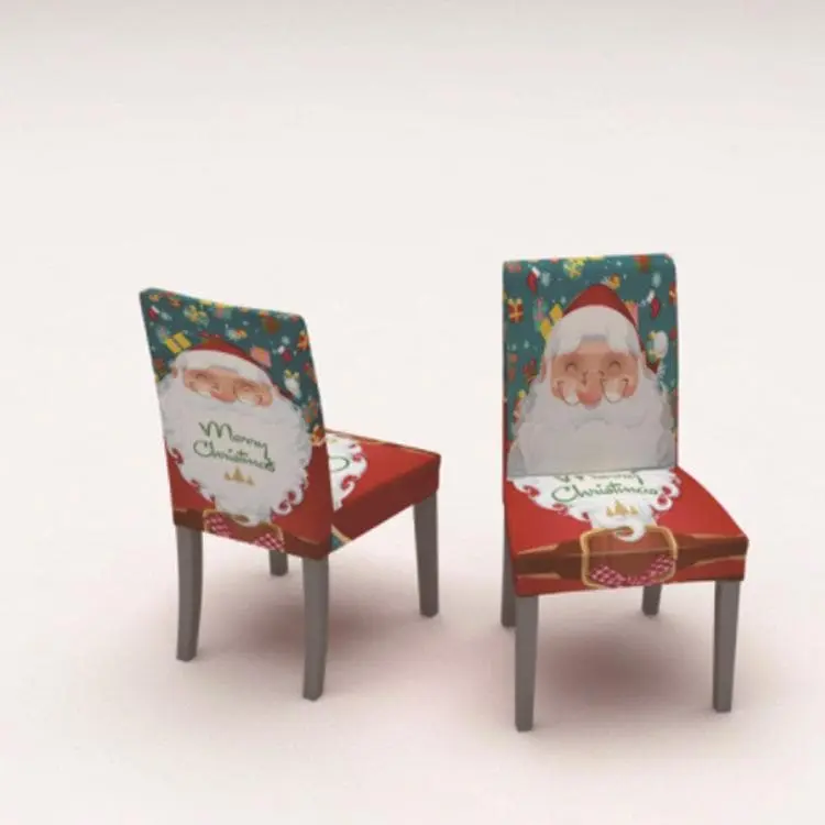 PNOEL - Housse de chaise imprimée motif Père Noël