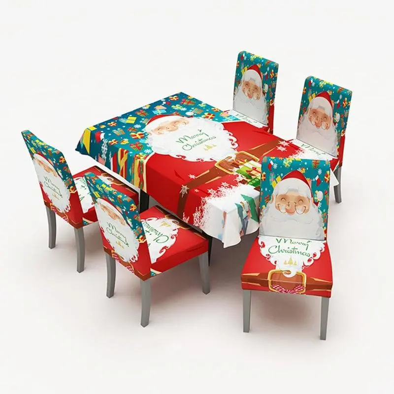 PNOEL - Housse de chaise imprimée motif Père Noël
