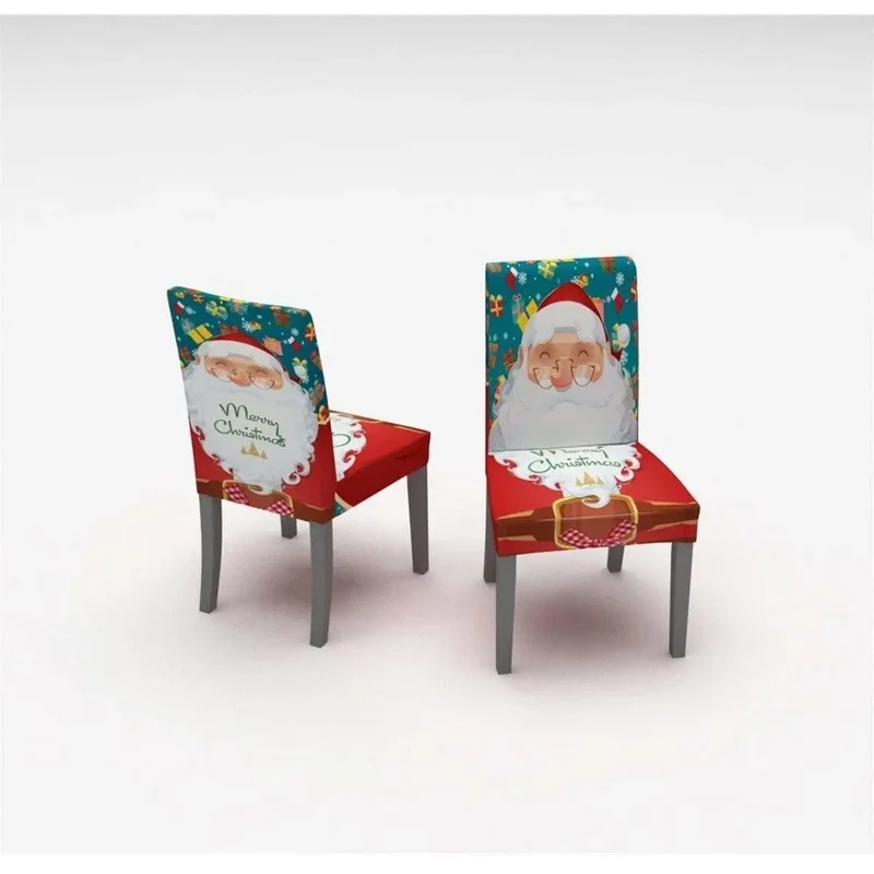 PNOEL - Housse de chaise imprimée motif Père Noël