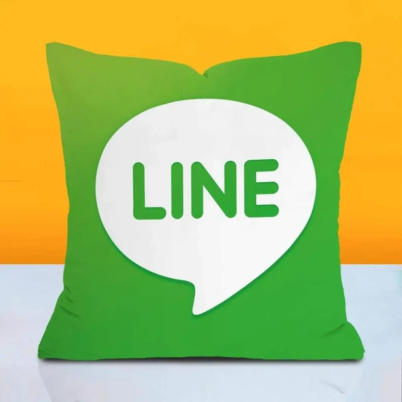 Coussin décoratif, motif logos réseaux sociaux SOCIAL-R