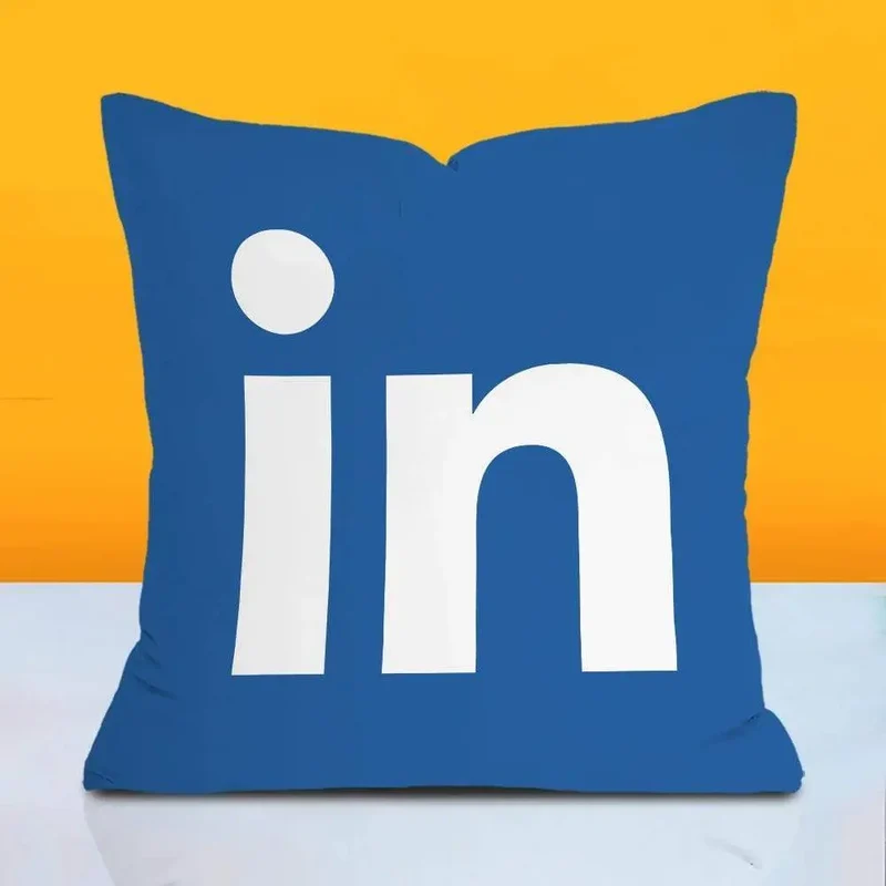 Coussin décoratif, motif logos réseaux sociaux SOCIAL-R