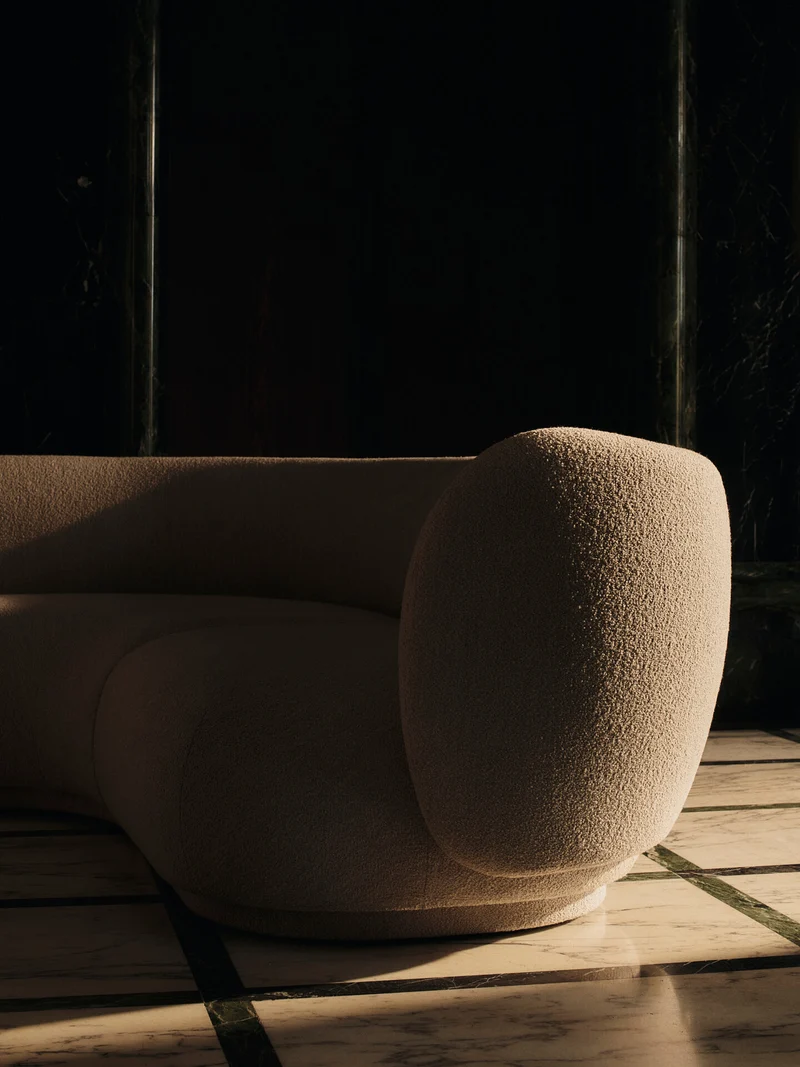 Rico Sofa Armrest Right - Soft Bouclé - Natural