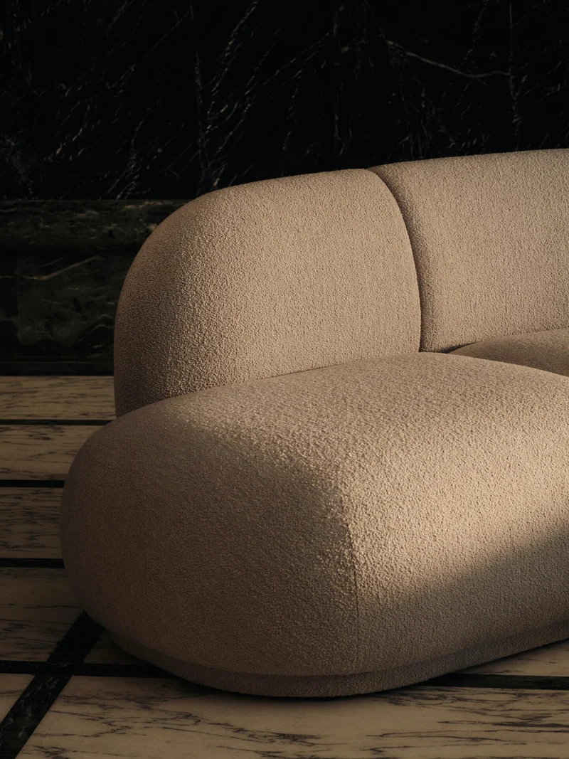 Rico Sofa Open End Left - Soft Bouclé - Natural