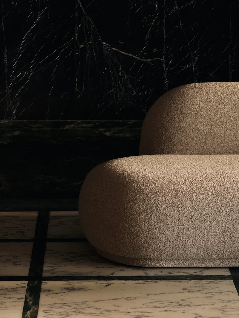 Rico Sofa Open End Left - Soft Bouclé - Natural