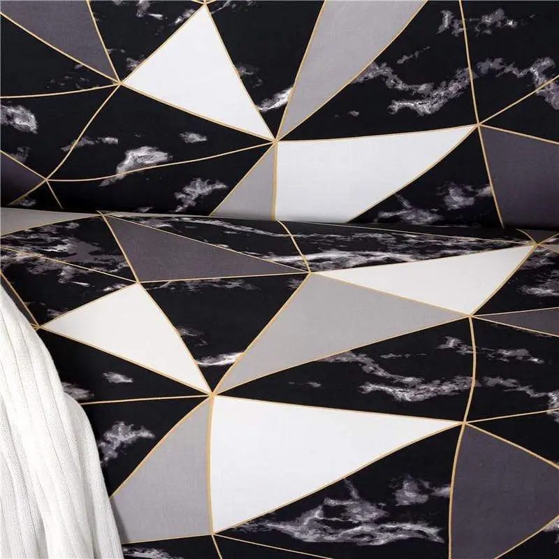 DARK GEOMETRIC - Housse extensible pour canapé et fauteuil