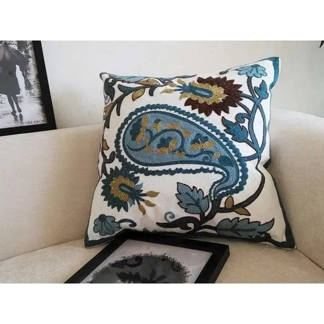 Housse de coussin canapé brodée avec double renfort BRODE