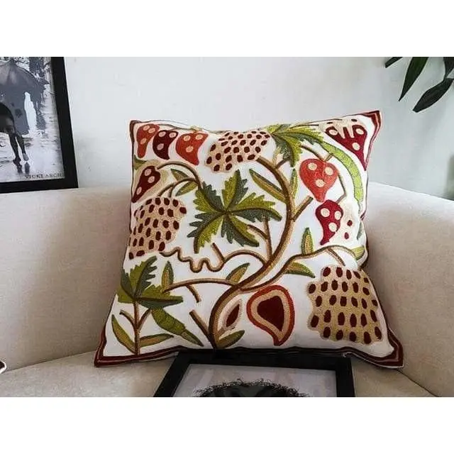 Housse de coussin canapé brodée avec double renfort BRODE