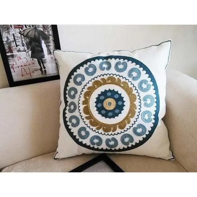 Housse de coussin canapé brodée avec double renfort BRODE