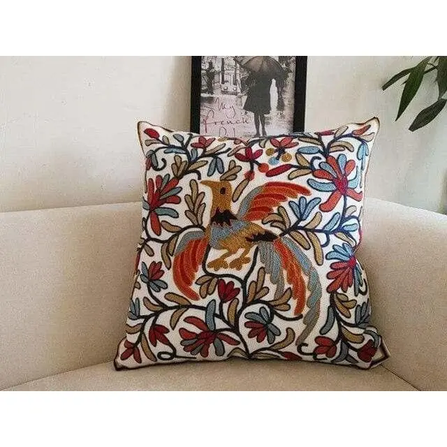 Housse de coussin canapé brodée avec double renfort BRODE