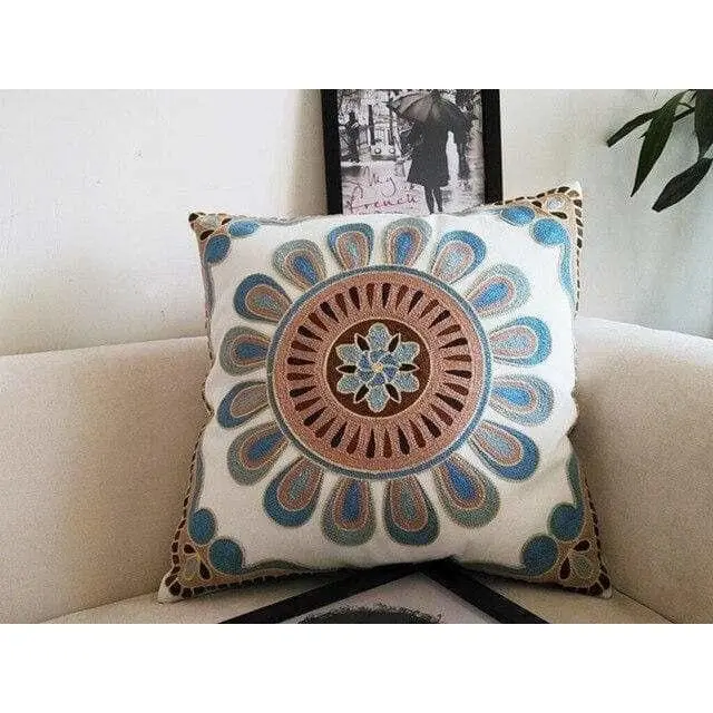 Housse de coussin canapé brodée avec double renfort BRODE