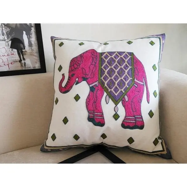 Housse de coussin canapé brodée avec double renfort BRODE